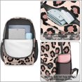 thumbnail image 4 of Pink and Beige Leopard Print 17" School Backpacks for Teens,Waterproof Oxford Fabric,S-Shape Padded Straps for School,Travel,Hiking,Camping, 4 of 6