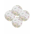 thumbnail image 7 of 13 Inch Round Placemats Set of 4, Pink Purple Flower Non Slip Heat Insulation PP Table Mats, Spring Country Floral Leaf Grey Plaid Washable Place Mats for Kitchen Dining Party Table Decor, 7 of 7