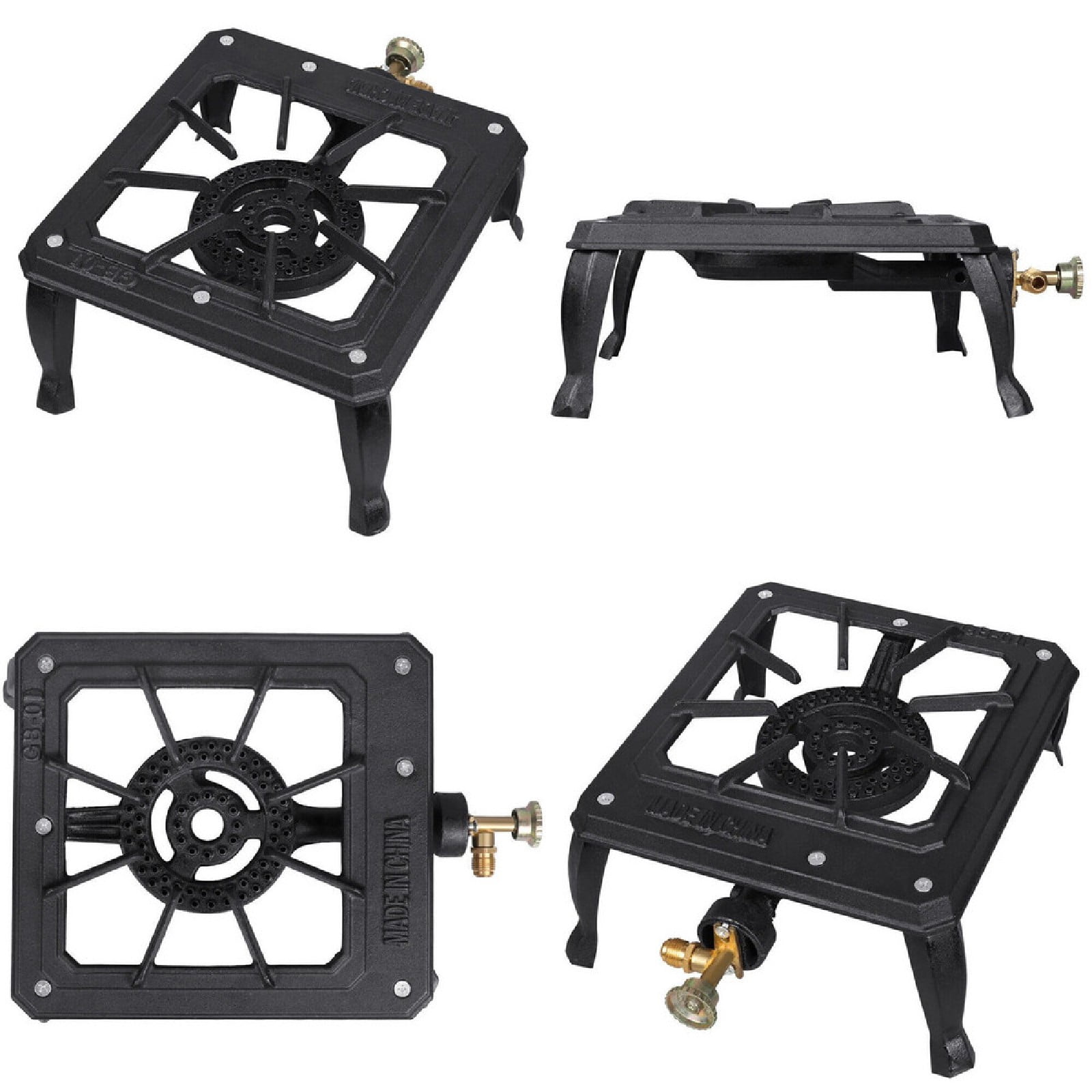 JOVELL 90,000 BTU Propane Burner, Camping Stove Single Burner, Portable Cast Iron Gas Cooker for Outdoor BBQ, Turkey Fry, RV, Tailgate, without Regulator