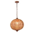 thumbnail image 3 of Warehouse of Tiffany Swere 3-Light 16-inch Wood Bead Globe Chandelier, 3 of 5