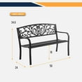 thumbnail image 5 of FDW Outdoor Durable Steel Garden Bench - Black, 5 of 7