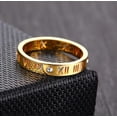 thumbnail image 3 of UBIUO Openwork Roman Numerals Ring for Women Girls of Stainless Steel & CZ Setting Silver/Rose Gold/Gold Plated - -, 3 of 4