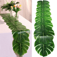 thumbnail image 2 of 2Pcs Artificial Palm Leaves Table Runners 86.6In/220cm Long Tropical Palm Leaves Table Runner Faux Leaf Table Cloth, 2 of 5