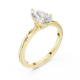 thumbnail image 2 of Zuwelria 1.00 Carat Beautiful Pear Cut | D/VVS1 Moissanite Diamond Engagement Ring - Solitaire Bridal Ring - Promise Ring | 18K Yellow Gold Over Sterling Silver | D/VVS1 Size 5, 2 of 8