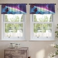 thumbnail image 2 of LALILO Kitchen Curtain Valance Man Surface Earth Space Science Rod Pocket Window Curtain 52"x 18" Set of 2, 2 of 7