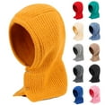 thumbnail image 2 of UDIYO Solid Color Ear Protection Elastic Knitted Scarf Hat Unisex Buttons Knitted Warm Neck Collar Cap Fashion Accessories, 2 of 8