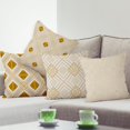 thumbnail image 2 of LAICAIW Geometric Throw Pillow Covers 16x16 Inch, Decorative Beige and Golden Farmhouse Pillow Covers Square Cotton Linen Couch Pillow Cases for Home Decor, Set of 4 (No Insert Included), 2 of 7