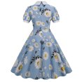 thumbnail image 4 of Pompotops Femmes Col Rond Mode Casual Couleur Unie Fente Irrégulière Robe Sans Manches Jupe Robe de Fermeture Éclair, 4 of 6