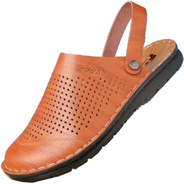 Xishao Sandalias para Hombres Tallas Grandes Sandalias de Cuero con Punta Abierta Sandalias de Playa de Verano Zapatos con Agujeros Zapatillas Casuales Sandalias de Pescador Xishao ropa