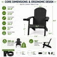 thumbnail image 3 of Y&M Adirondack Chair, HDPE Weather Resistant Outdoor Chair with Cup Holder, Black, 3 of 8