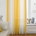 thumbnail image 6 of Yellow White Ombre Sheer Curtains 54 Inches Long, Modern Gradient Minimalist Aesthetic Light Filering Curtains, Breathable Simi Curtain Privacy Drapes for Kitchen Bathroom Small Window Treatment, 6 of 9