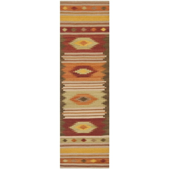 SAFAVIEH Kilim Cabrail Southwestern Wool Runner Rug, Brown/Multi, 2'3" x 8'