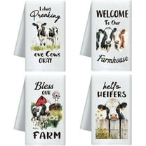 Sunflower and Butterfly Decorative Kitchen Towels Set of 4, Soft & Absorbent Microfiber Dish Towel for Kitchen Tea Coffee Bar Home, Best Gift for Housewarming Christmas Thanksgiving Birthday