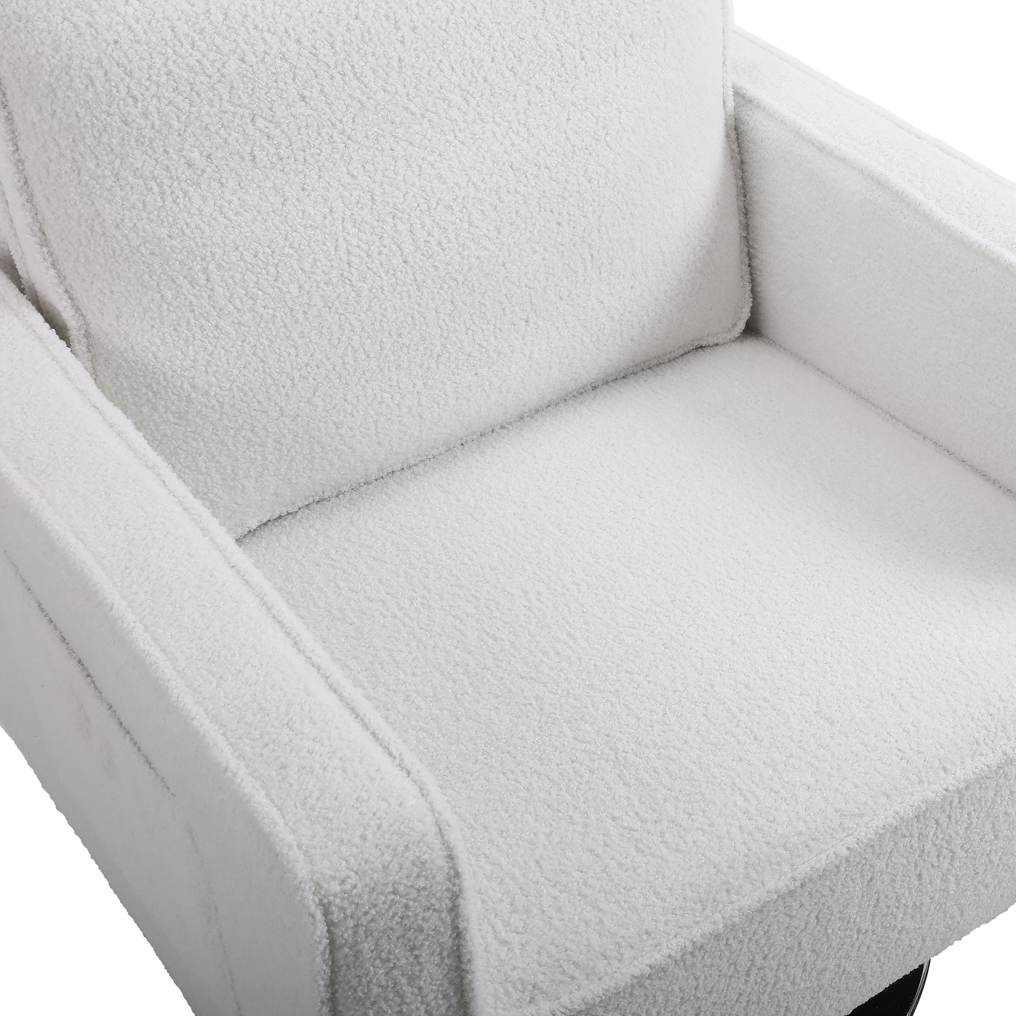 Kadyn Modern Teddy Fabric Swivel Accent Chair with 360 Degree Swiveling for Living Room, White