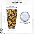 thumbnail image 4 of Daiia Black Marble Pattern Sunflower Printed 20oz Insulated Coffee Cup with Straw Topper, Fully Spill Proof Travel Coffee Mug, Stainless Steel Tumbler for Work Home Outdoor Car-Straw Three-piece Set, 4 of 8