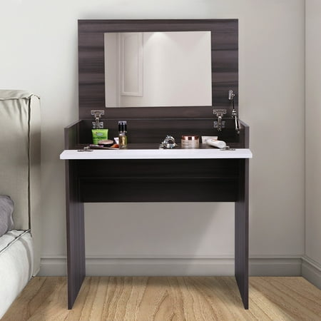 Jaxpety Dressing table w/Flip-Up Mirror and Jewelry Storage Space Chic Dresser Makeup Vanity Table