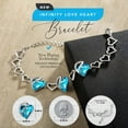 thumbnail image 2 of Leafael Infinity Love Heart Link Bracelets, December Birthstone Crystal Bracelet for Women, Silver Tone Jewelry Gifts for Her, Turquoise Aquamarine Blue, 7-inch Chain and 2-inch Extender, 2 of 6