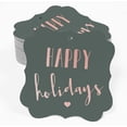 thumbnail image 2 of Inkdotpot Pack Of 100 Real Rose Gold Foil Bracket Shape Paper Tags Happy Holiday Favor Hang Tags, 2 of 6