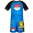 thumbnail image 3 of Conjunto de traje de baño y protector de piel para niños grandes de Pokémon Pikachu, azul 10-12, 3 of 7
