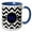 Blue/White, variant on 3drose, Black and White Chevron Monogram Blue Initial W, 11oz Two-tone Blue Mug