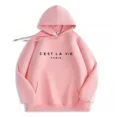 thumbnail image 3 of Sudadera con capucha y estampado de letras para mujer, primavera y otoño de 2024, sudaderas con capucha de manga larga para mujer, blusas de moda, jerséis holgados informales para mujer, 3 of 5