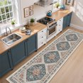 thumbnail image 4 of Roxstand 2'x10' Washable Runner Rug for Hallway Entrance Bedroom Entryway, Vintage Oriental Non Slip Stain Resistant Kitchen Rugs, Blue, 4 of 10