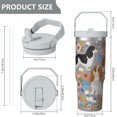 thumbnail image 5 of 1pc Dog-1 30oz Tumbler with Straw & Handle - Insulated Stainless Steel Cup | Holiday Gift for Man Women (Christmas, Valentine's, Birthday), 5 of 7