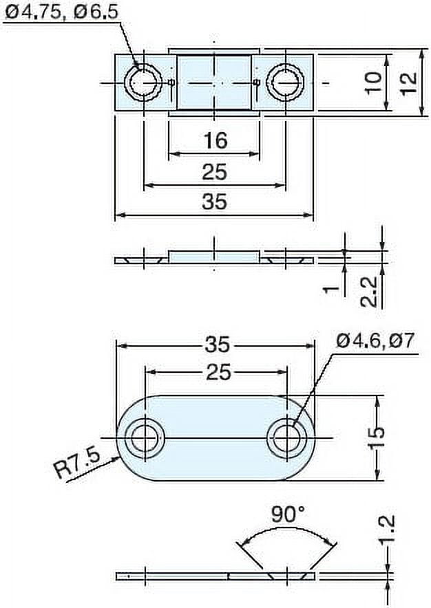 Sugatsune 2-Pack 1-3/8" (35mm) Length, Ultra Thin Magnetic Catch with Counter Plate and Mounting Screws, Nickel