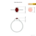 thumbnail image 6 of ANGARA Natural Oval Ruby Halo Engagement Ring in 14K White Gold for Women (Size-6x4mm) | July Birthstone, Birthday, Anniversary, Jewelry Gift for Women | Natural Ruby Ring, 6 of 9