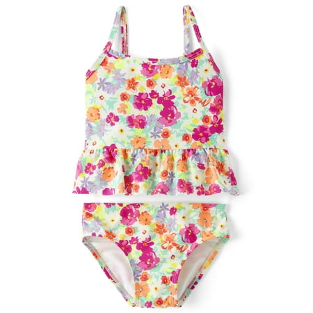 The Children's Place Girl's Ruffle Tankini Swimsuit Set, Size 5 T