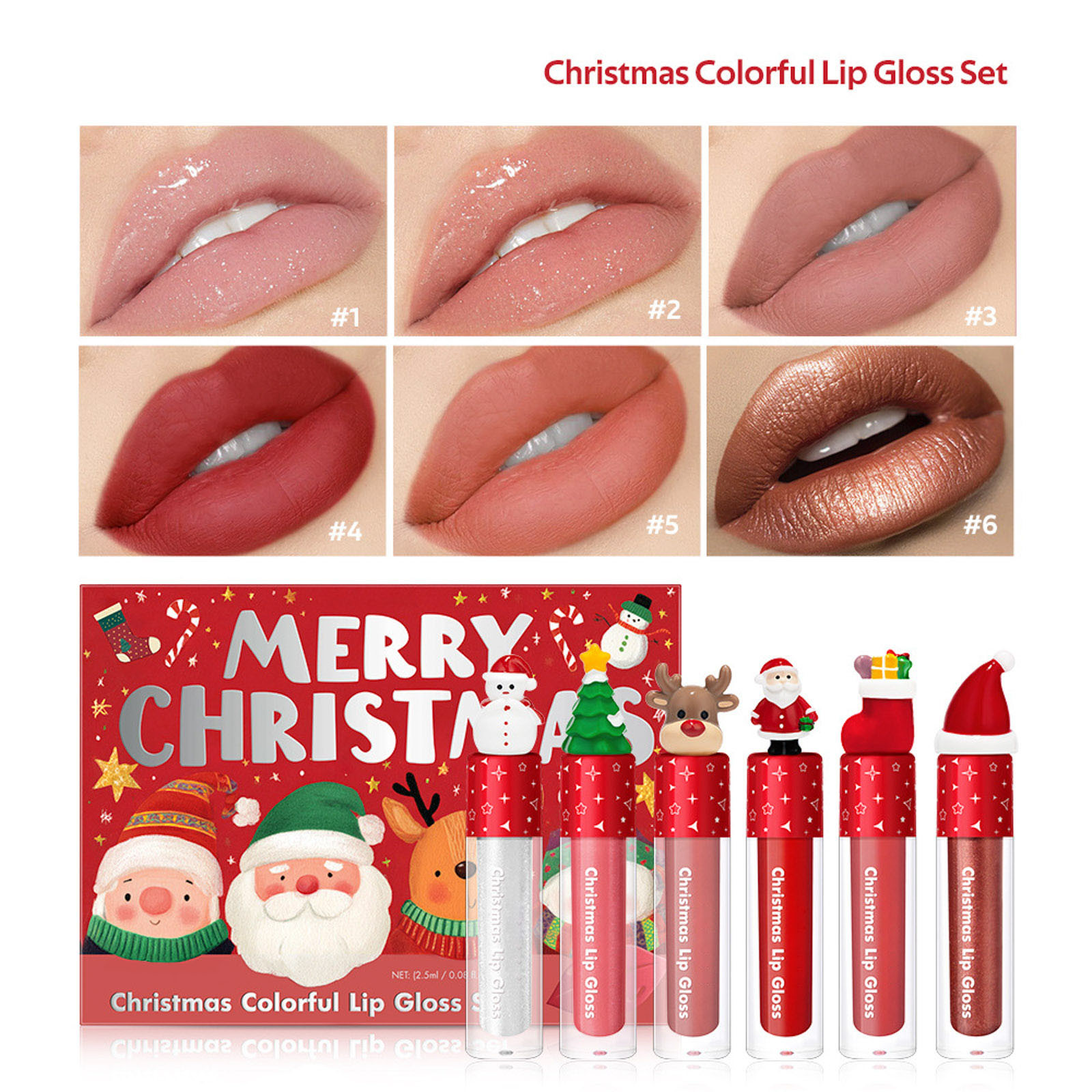 Coffret De 6 Gloss Brillants Velvet Non Stick – Longue Tenue – Couleurs Variées – Idéal Cadeau De Noël Ou Anniversaire Pour Femmes Et Filles - 2