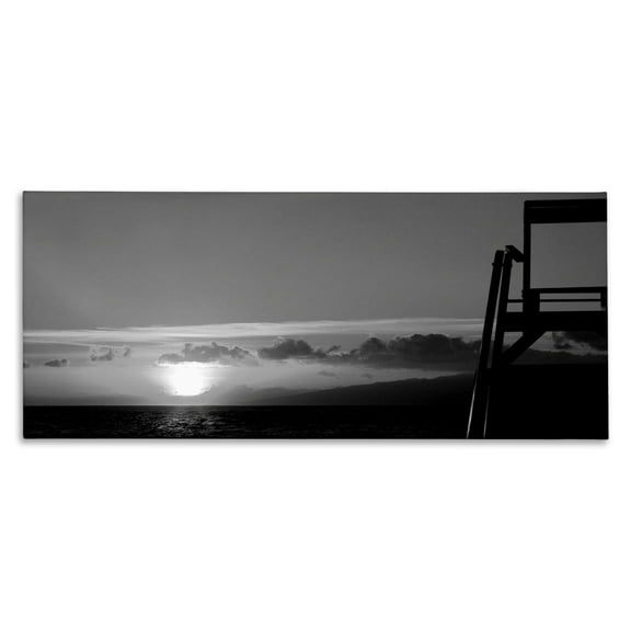 Stupell Industries Sunlit Lifeguard Station Landscape & Nature Photography Wrapped Canvas Art Print Wall Art, 24 x 10