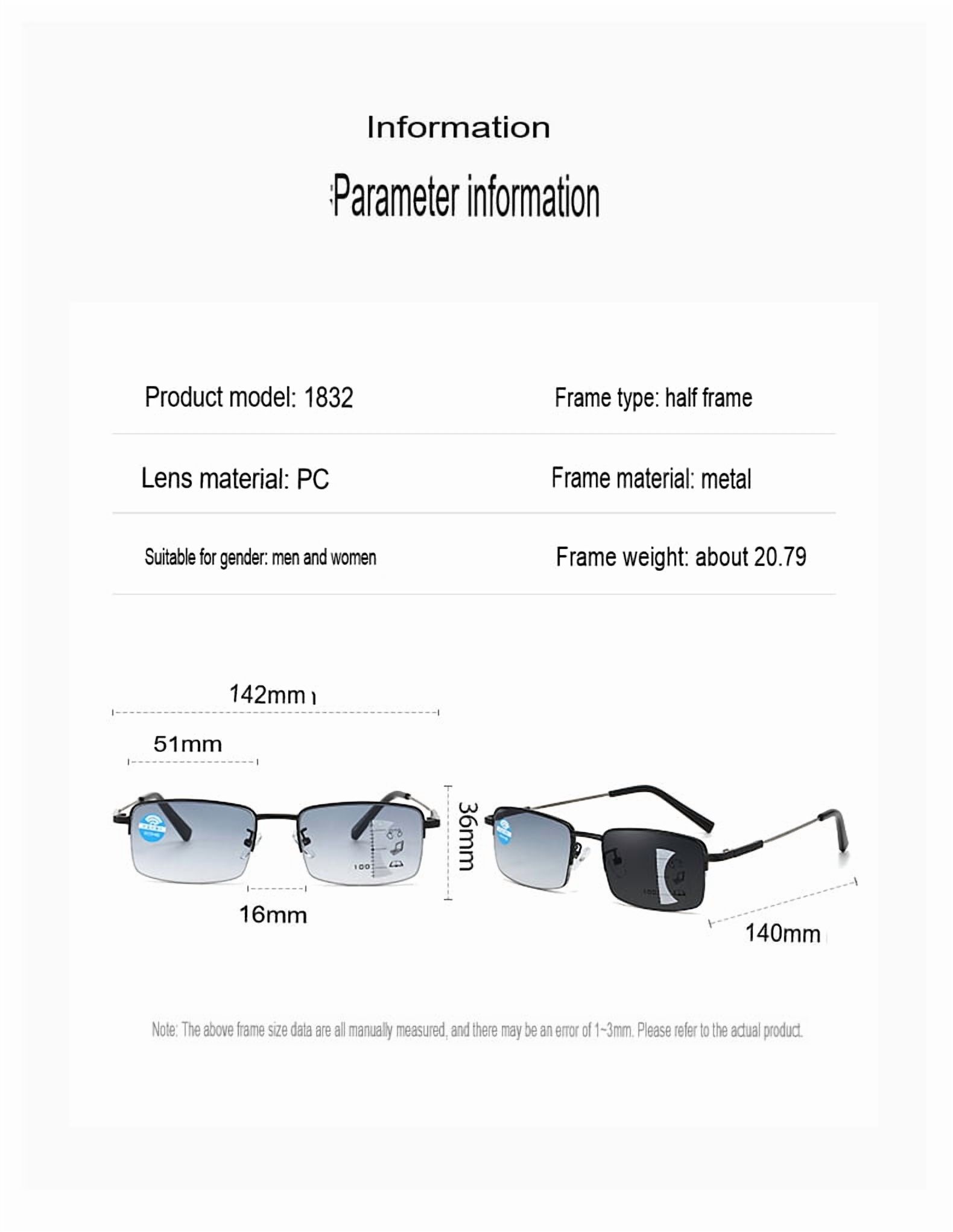 Progressive Photochromic Reading Glasses for Men Blue Light Blocking Multifocus Lens Computer Readers Near Far Vision Magnification 1.5x,Gold