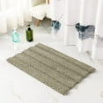thumbnail image 3 of Subrtex Soft 1-piece Luxury Chenille Striped Bathroom Rug, Taupe Brown, 18" x 48", Large, 3 of 7