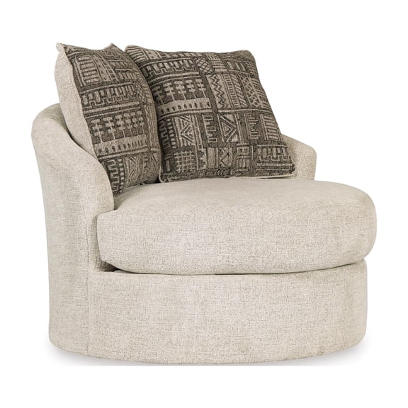 Signature Design by Ashley Soletren Swivel Accent Chair in Stone