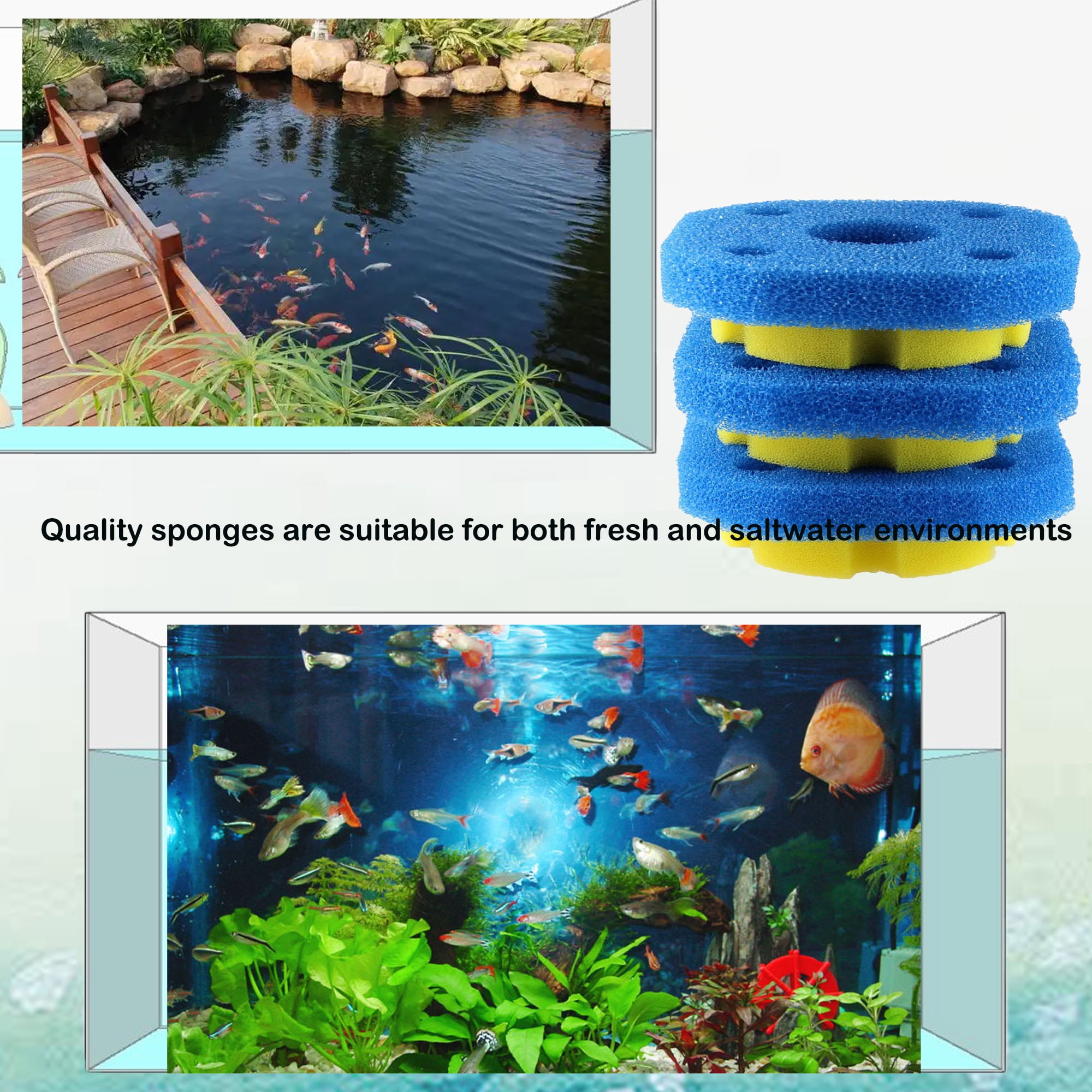 Delapan Coarse and Fine Pads,Sponge Pond Filter Pad Replacement for CPF-250 CPF-180 Pump filter, 6-Pack
