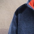 thumbnail image 4 of Rbaofujie Sales Clearance Tops for Men Long Gradient Color Block Plus Fleece Sweater Coat Hooded Cardigan Sweater Blue, 4 of 5