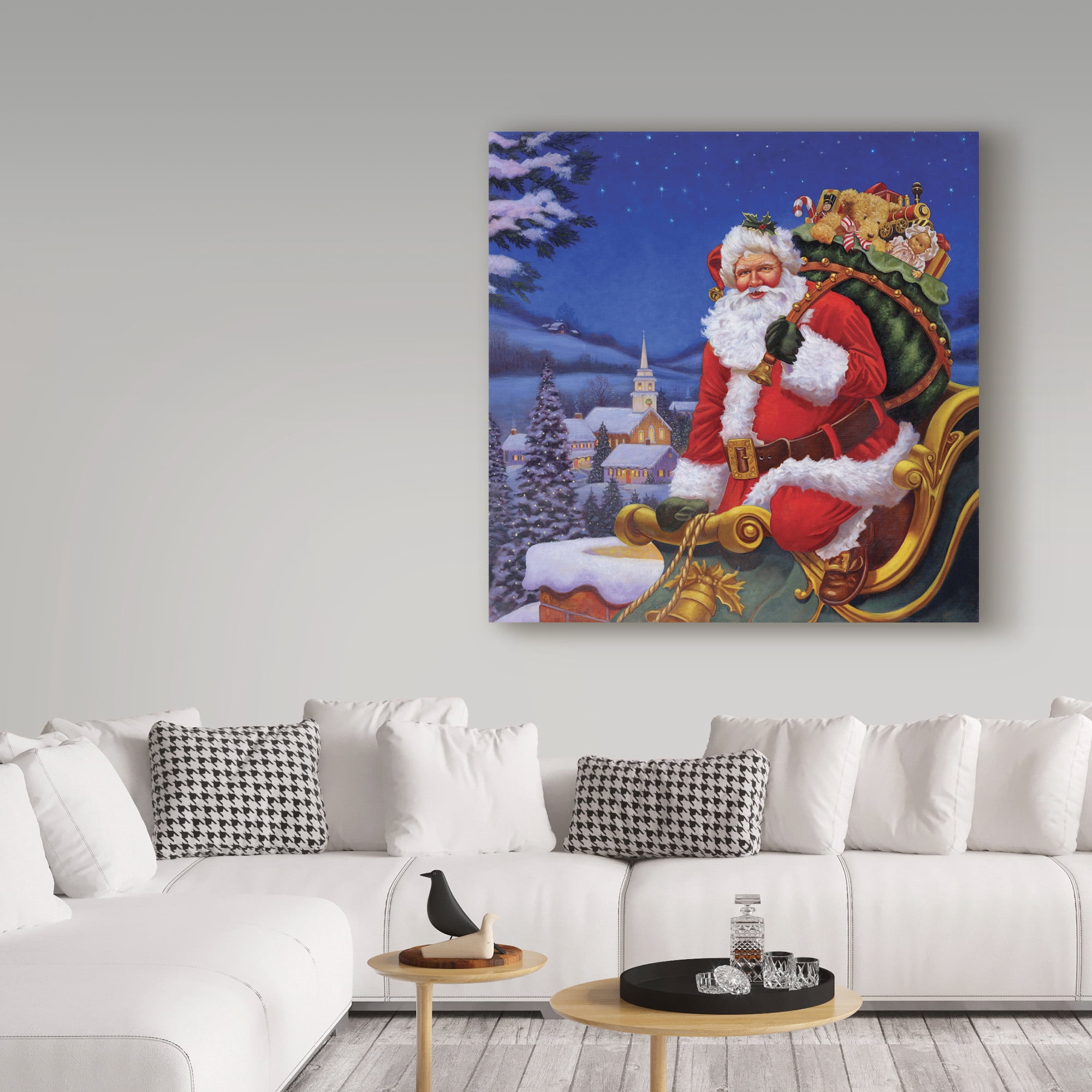 Trademark Fine Art 'Roof Top Santa' Canvas Art by Christopher Nick
