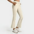 thumbnail image 2 of Prdecexlu Flare Yoga Pants Women Petite High Waist Leggings Stretch Bootcut Workout Pants Full Length Trousers Athletic Gym Running Leggings Beige XL, 2 of 6