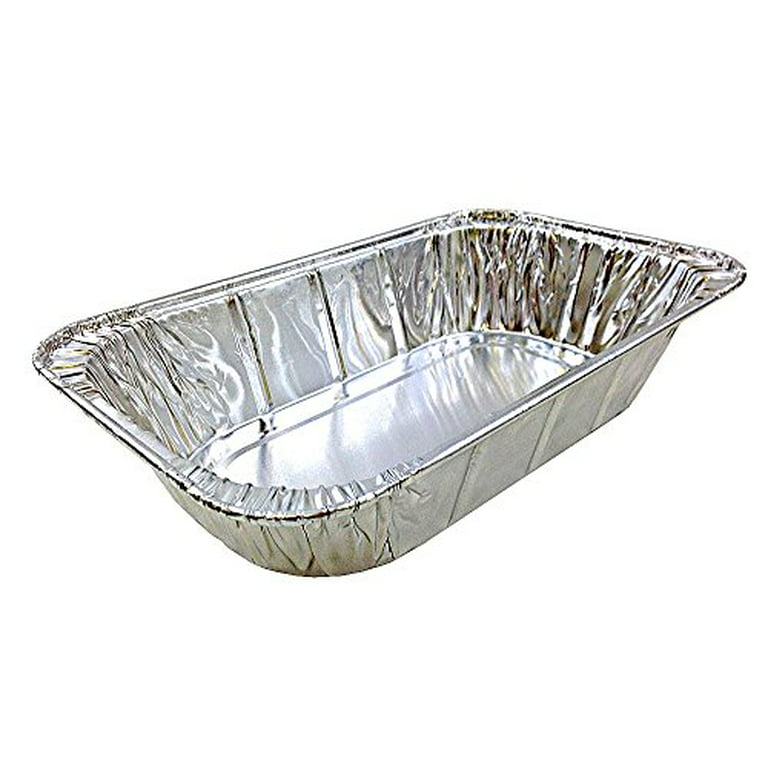EcoQuality [50 PACK] 9 x 13 Disposable Aluminum Foil Steam Table Deep Pans  - Half Size Baker's Choice Great for Roasting, Potluck, Reheating