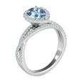 thumbnail image 2 of Aonejewelry 2.15 Ct. Ttw Diamond and Pear Shaped Blue Topaz Ring in 10K White Gold, 2 of 4