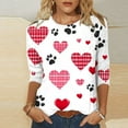 thumbnail image 1 of PEONAVET T-Shirts pour Femmes à Manches 3/8795, Blouse T-shirt à Manches 3/4 à Col Rond Imprimé Décontractée et Tendance pour Femmes, 1 of 4