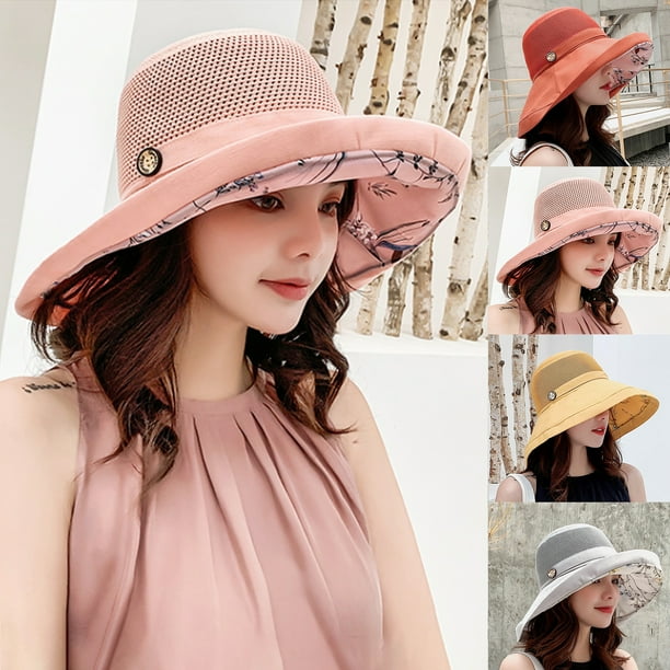 XWQ Sun Hat Wide Brim UV Protection Skin Friendly Women Bucket Hats for