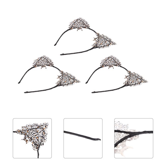 unbranded 3Ud De Encaje Con Orejas De Estilo Leopardo Para Decorar En Fiestas
