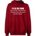 thumbnail image 2 of OXI Hoodie Sweatshirt - Conservative You Were Werned, Basic Casual Hoodie for Men's and Women Fleece Hoodie Long Sleeve - Antiquee Cherry Large, 2 of 3