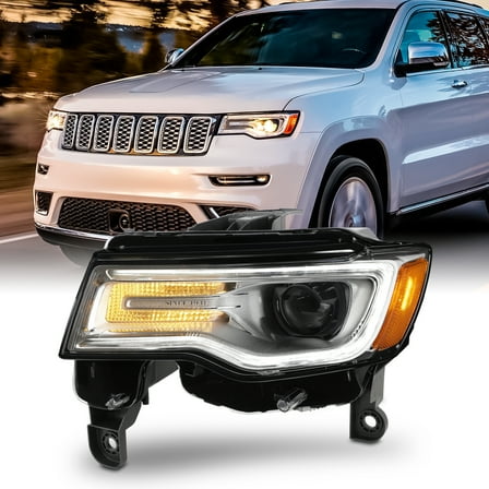 AKKON - Fit 2017-2021 Jeep Grand Cherokee [HID/Xenon] Black Bezel