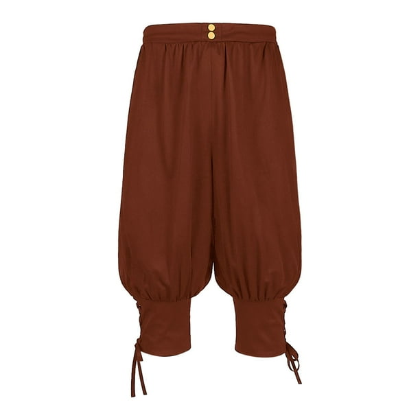Pantalones retro de color liso con correa al tobillo para hombre - Secado rápido - Costa/Casual - Poliéster - Tallas S-XXXL