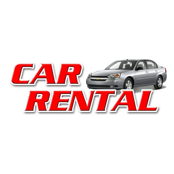 12" CAR RENTAL DECAL sticker auto rent daily weekly automobil low rate