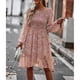 thumbnail image 4 of Vestido suelto de cuello redondo, vestido de manga larga, vestido casual elegante para mujer, vestido estampado para mujer, el mejor en su clase, 4 of 9