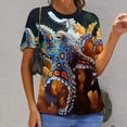 thumbnail image 6 of Octopus in The Mysterious Ocean Women's T-Shirt Short Sleeve T Shirts Tops Tee Ladies Loose T, 6 of 6